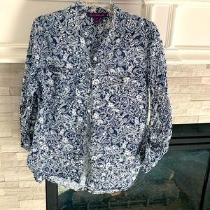 Gloria Vanderbilt paisley long-sleeve button up